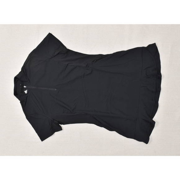 Adidas Black Parley Golf Polo Athletic Dress 1/4 Zip Regular Size L Polyester - Picture 1 of 8